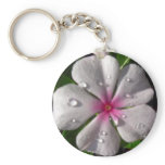 Pink Vinca Flower KeyChain
