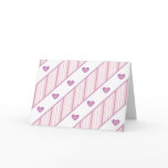 Pink wallpaper with stripes and hearts cards