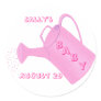Pink water can, baby shower stickers