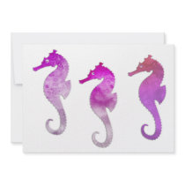 Pink Watercolor Seahorses