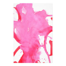 Pink Watercolor Stationery Design