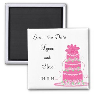 Pink Wedding Cake Save the Date