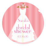 Pink Wedding Dress Bridal Shower stickers