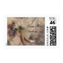 Pink Wedding Flowers Invitation Postage Stamps