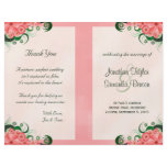 Pink Wedding Program Ceremony and Wedding Party Full Color Flyer