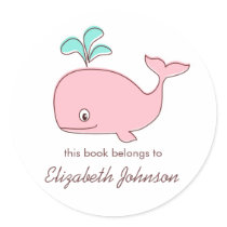 Pink Whale Bookplates