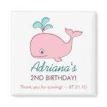 Pink Whale Magnet Party Favours