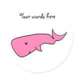 Pink whale sticker