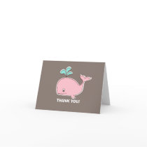 Pink Whale Thank You Card