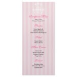 Pink & White Chandelier Striped Reception Menu