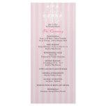 Pink & White Chandelier Striped Wedding Program rack cards