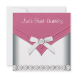 Pink White Girls First Birthday Party