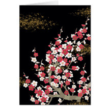 Pink & White Sakura Vintage Japanese Flower Greeting Cards