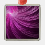 Pink Whorl Abstract Fractal Christmas Tree Ornament