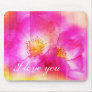 Pink wild rose, digital painting mouse mat