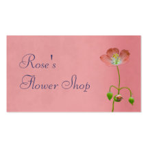 Pink Wildflower on Burgundy Flower Shop Business Card Template