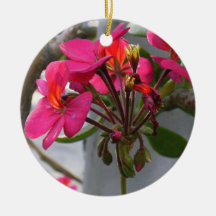 Pink Wildflowers Christmas Ornament
