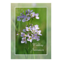 Pink wildflowers wedding invitation