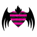 Pink winged heart cute punk emo photo cutout