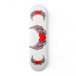 Pink Winged Heart Skateboard