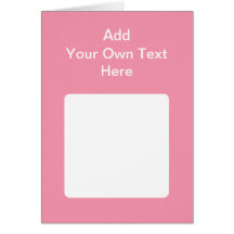 Pink with white area and text. card