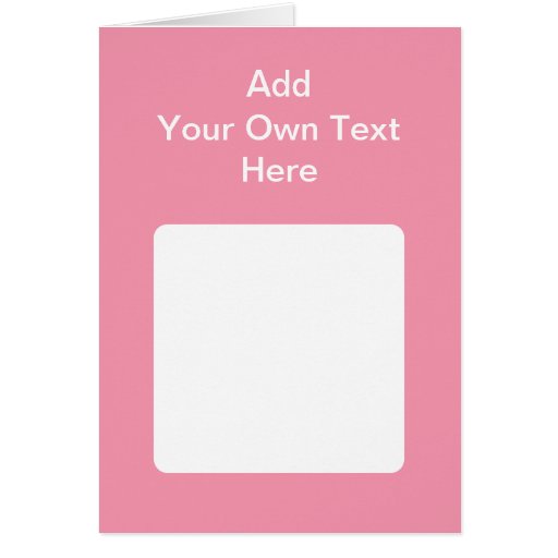 Pink with white area and text. card