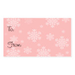 Pink with White Snowflakes - Holiday Gift Tags business cards