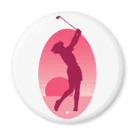 Pink Women's Golf magnets