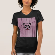 Pink Wood Panda Face Tshirts