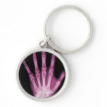 Pink X-ray Skeleton Hand keychains
