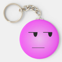 Pink Yeah Right Smiley Keychains