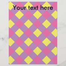 Pink yellow argyle on violet full colour flyer