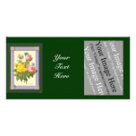 Pink Yellow Botanical Roses Photo Card photo cards