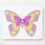 Pink & yellow Butterfly mousepads