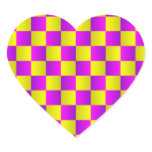 Pink & Yellow Check Optical Illusion Stickers