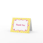 Pink & Yellow Curvy Thank You cards