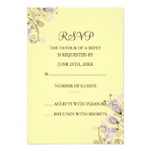 Pink & Yellow Floral RSVP Personalized Invitations