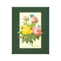 Pink Yellow Rose Botanical Art Wrapped Canvas canvas prints