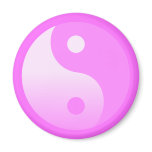 Pink Yin-Yang Symbol magnets