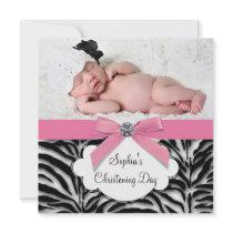 Pink Zebra Baby Girl Photo Christening