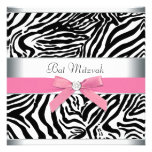 Pink Zebra Bat Mitzvah Invites