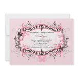 Pink Zebra Graduation Invitation