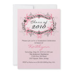 Pink Zebra Graduation Invitation