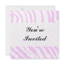Pink Zebra Print, Animal Pattern. Personalized Invitation