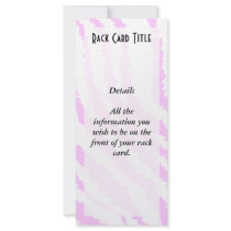 Pink Zebra Print, Animal Pattern. Customised Rack Card