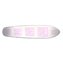 Pink Zebra Print, Animal Pattern. Skateboard Deck