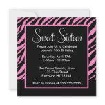Pink Zebra Print invitations