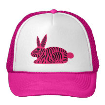 Pink Zebra Rabbit Mesh Hat