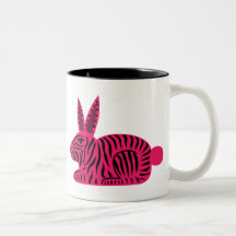Pink Zebra Rabbit Mug