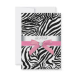 Pink Zebra RSVP Card invitations